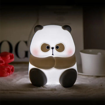 Creative Panda Shaped Silicone Night Light with Remote Control for Bedroom Decor