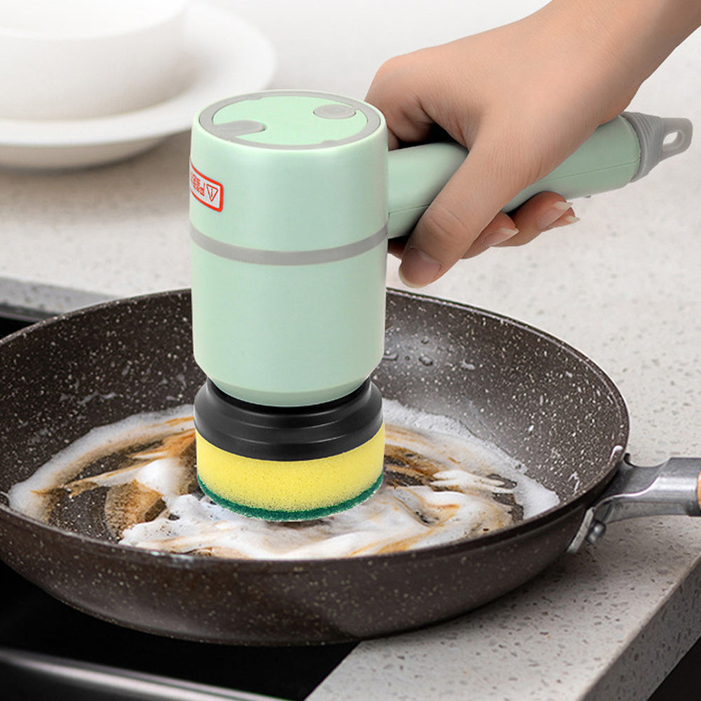 Electric Cleaning Dishwashing Brush with Automatic Wireless USB Recharging